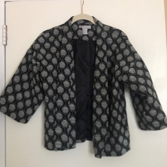 H&M: Navy Blue with gray pattern blazer - Picture 1 of 4